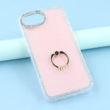 iPhone 16e/17e CrystalGlow Hybrid Cover med Ringholder - Pink