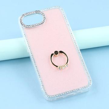 iPhone 16e/17e CrystalGlow Hybrid Cover med Ringholder - Pink