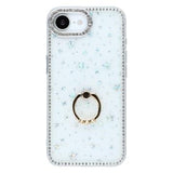 iPhone 16e/17e CrystalGlow Hybrid Cover med Ringholder - stjerner / gennemsigtig