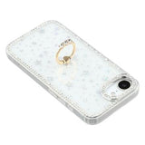 iPhone 16e/17e CrystalGlow Hybrid Cover med Ringholder - stjerner / gennemsigtig