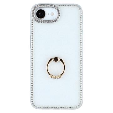 iPhone 16e/17e CrystalGlow Hybrid Cover med Ringholder - gennemsigtig