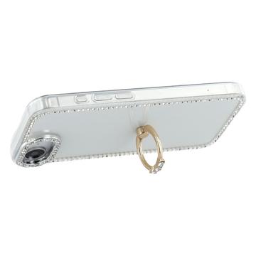 iPhone 16e/17e CrystalGlow Hybrid Cover med Ringholder - gennemsigtig