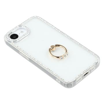 iPhone 16e/17e CrystalGlow Hybrid Cover med Ringholder - gennemsigtig