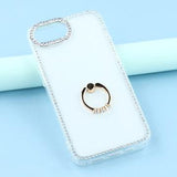 iPhone 16e/17e CrystalGlow Hybrid Cover med Ringholder - gennemsigtig