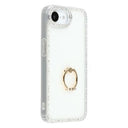 iPhone 16e/17e CrystalGlow Hybrid Cover med Ringholder - Hvid