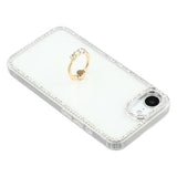 iPhone 16e/17e CrystalGlow Hybrid Cover med Ringholder - Hvid