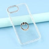 iPhone 16e/17e CrystalGlow Hybrid Cover med Ringholder - Hvid