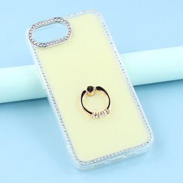 iPhone 16e/17e CrystalGlow Hybrid Cover med Ringholder - Gul