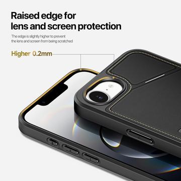 iPhone 16e/17e Dux Ducis Rafi II Magnetisk Cover med kickstand og kortholdere - Sort