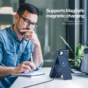 iPhone 16e/17e Dux Ducis Rafi II magnetisk cover med kickstand og kortholdere - Blå