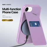 iPhone 16e/17e Dux Ducis Rafi II Magnetisk cover med kickstand og kortholdere - Lilla