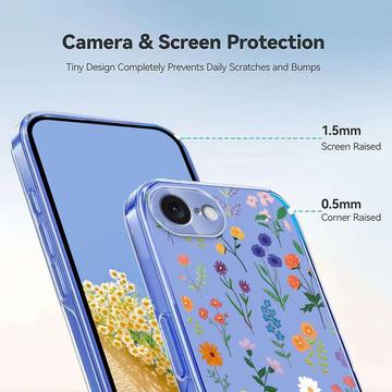 iPhone 16e/17e TPU-cover med blomstermønster - tusindfryd