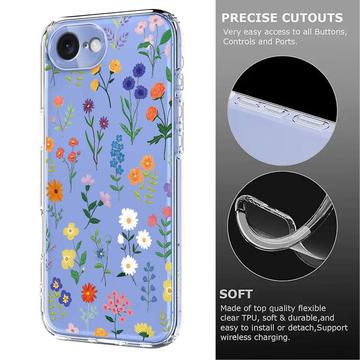 iPhone 16e/17e TPU-cover med blomstermønster - tusindfryd