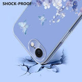 iPhone 16e/17e TPU-cover med blomstermønster - Lilla