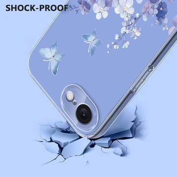 iPhone 16e/17e TPU-cover med blomstermønster - Lilla
