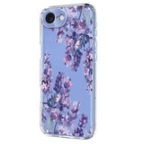iPhone 16e/17e TPU-cover med blomstermønster - Blåregn