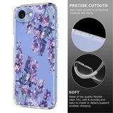 iPhone 16e/17e TPU-cover med blomstermønster - Blåregn