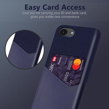 iPhone 16e/17e KSQ Cover med Kortholder - Blå