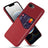 iPhone 16e/17e KSQ Cover med Kortholder - Rød