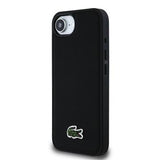 iPhone 16e/17e Lacoste Iconic Petit Pique Woven Logo Cover - MagSafe-kompatibel - Sort