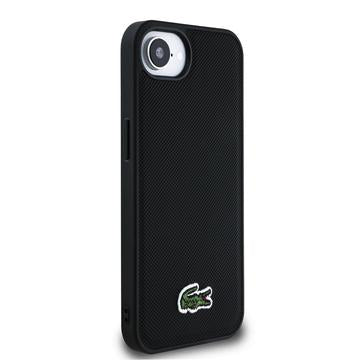 iPhone 16e/17e Lacoste Iconic Petit Pique Woven Logo Cover - MagSafe-kompatibel - Sort