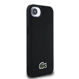 iPhone 16e/17e Lacoste Iconic Petit Pique Woven Logo Cover - MagSafe-kompatibel - Sort