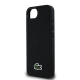 iPhone 16e/17e Lacoste Iconic Petit Pique Woven Logo Cover - MagSafe-kompatibel - Sort