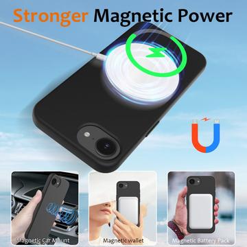 iPhone 16e/17e Liquid Silikone Cover - MagSafe Kompatibel - Sort