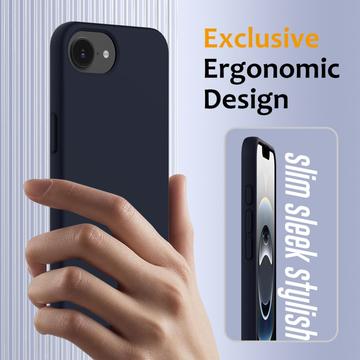 iPhone 16e/17e Liquid Silikone Cover - MagSafe Kompatibel - Mørkeblå