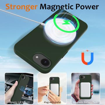 iPhone 16e/17e Liquid Silikone Cover - MagSafe Kompatibel - Mørkegrøn