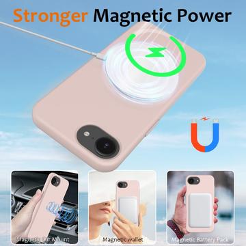 iPhone 16e/17e Liquid Silikone Cover - MagSafe Kompatibel - Pink