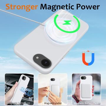 iPhone 16e/17e Liquid Silikone Cover - MagSafe Kompatibel - Hvid