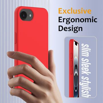 iPhone 16e/17e Liquid Silikone Cover - MagSafe Kompatibel - Rød