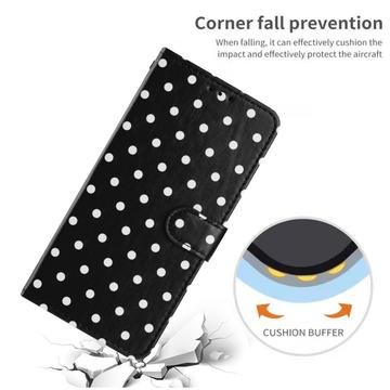 iPhone 16e/17e Pung Etui med Prikket Mønster - Sort