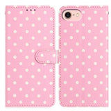iPhone 16e/17e Pung Etui med Prikket Mønster - Pink