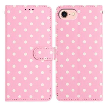 iPhone 16e/17e Pung Etui med Prikket Mønster - Pink