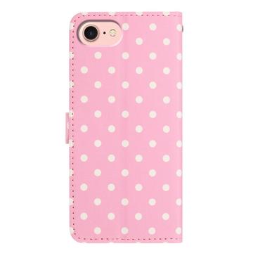 iPhone 16e/17e Pung Etui med Prikket Mønster - Pink