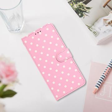 iPhone 16e/17e Pung Etui med Prikket Mønster - Pink
