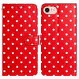 iPhone 16e/17e Pung Etui med Prikket Mønster - Rød