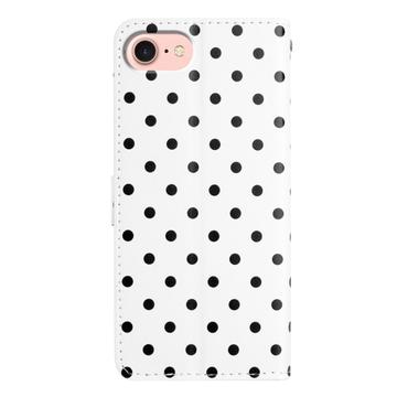 iPhone 16e/17e Pung Etui med Prikket Mønster - Hvid