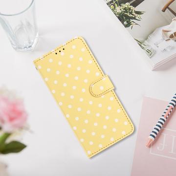 iPhone 16e/17e Pung Etui med Prikket Mønster - Gul