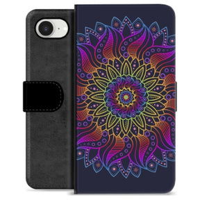 iPhone 16e Premium Flip Cover med Pung - Farverig Mandala