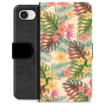 iPhone 16e Premium Flip Cover med Pung - Lyserøde Blomster