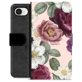 iPhone 16e Premium Flip Cover med Pung - Romantiske Blomster