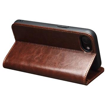 iPhone 16e/17e Qialino Classic Læderpung - Mørkebrun