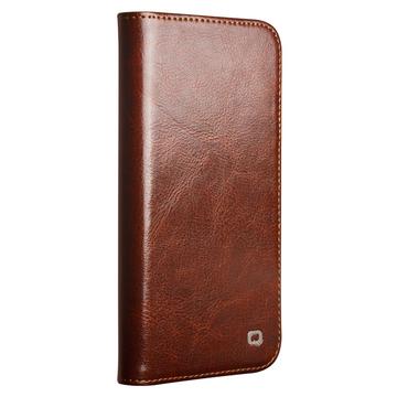 iPhone 16e/17e Qialino Classic Læderpung - Mørkebrun
