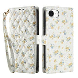 iPhone 16e/17e Rhombisk Blomsterpung - gule blomster