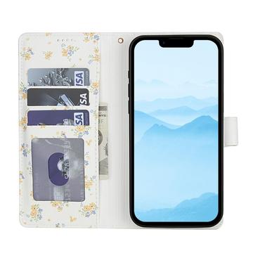 iPhone 16e/17e Rhombisk Blomsterpung - gule blomster