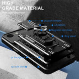 iPhone 16e/17e Roterende Ring Hybrid Cover med Kameraskjold - Titanium grå