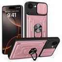 iPhone 16e/17e Roterende Ring Hybrid Cover med Kameraskjold - Rødguld